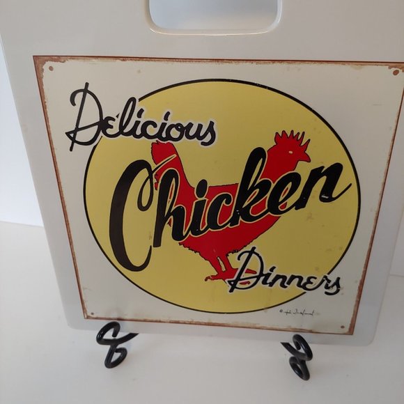 Delicious Chicken Dinner Mummert Ceramic Sign Vintage Home Decor Hot Plate - Picture 3 of 8